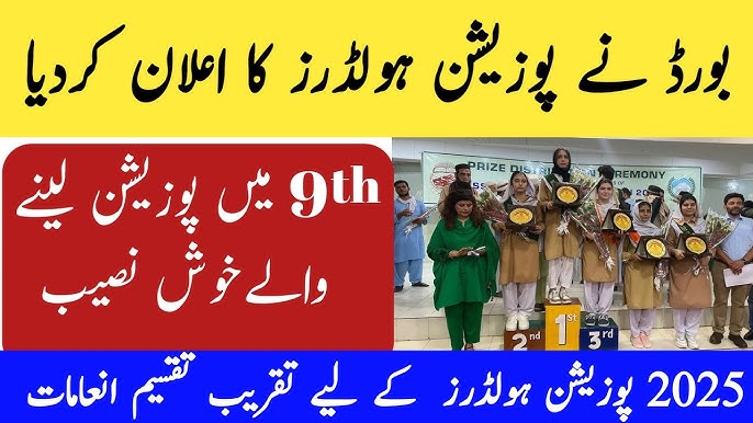 9th Class Position Holders 2025 Punjab Board