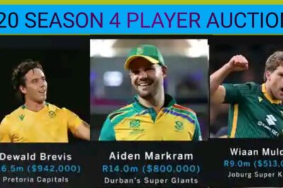 SA20 Season 4 Player Auctions Biggest Agreement