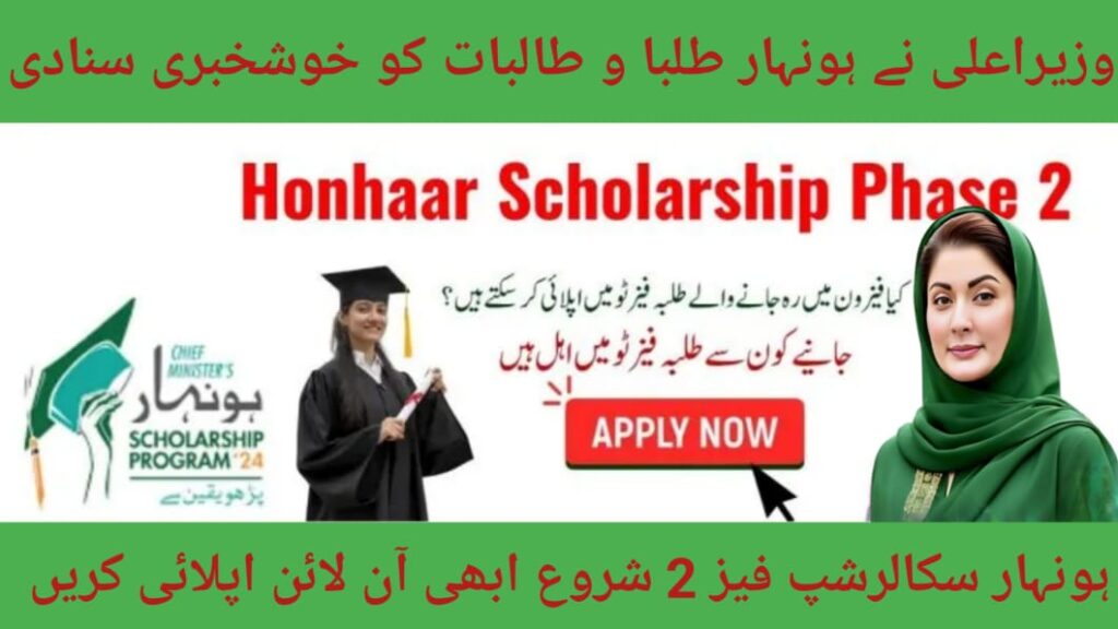 CM Punjab HONHAAR Scholarships Phase 2